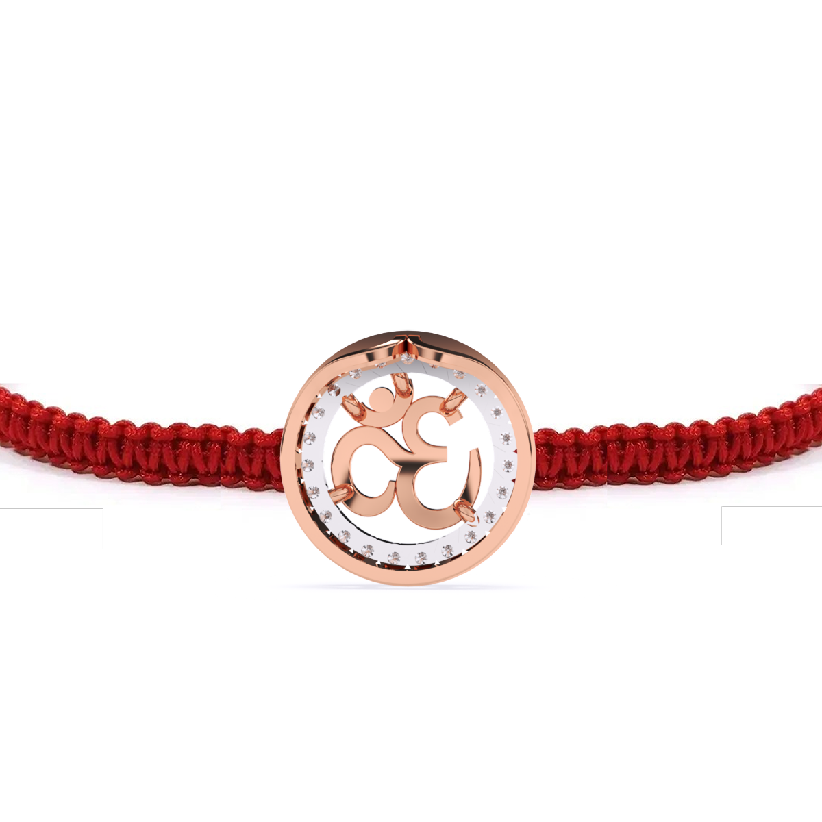 Elegant Om Rakhi Blessed Bond With Lab Diamond Halo